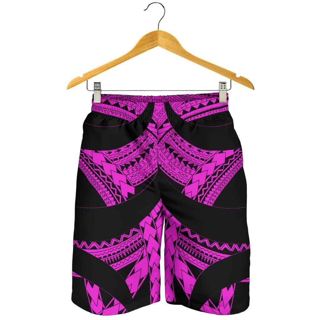 Samoan Tattoo All Over Print Men's Shorts Purple - Vibe Hoodie Shop