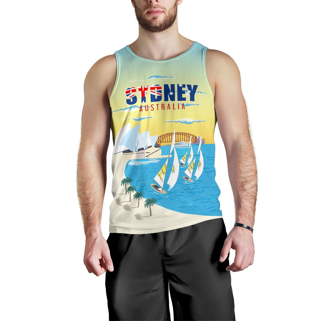 Men Tank Top - Sydney Mens Tank Sydney Opera Sailing - Vibe Hoodie Shop