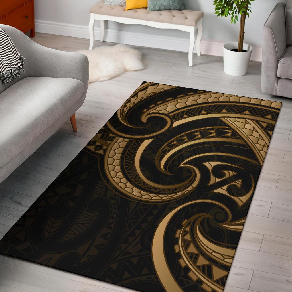 New Zealand Maori Mangopare Area Rug Polynesian - Gold - Vibe Hoodie Shop