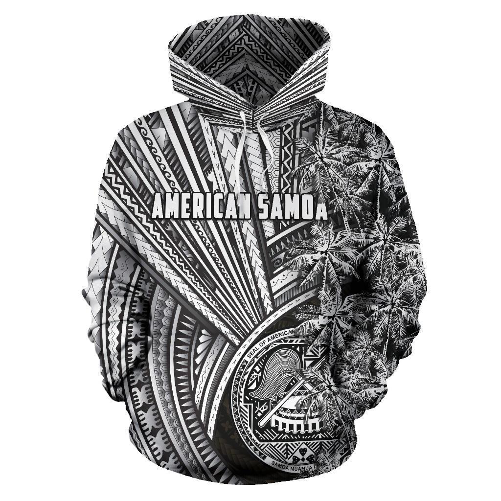 American Samoa Hoodie Polynesian Coconut Tree White - Vibe Hoodie Shop