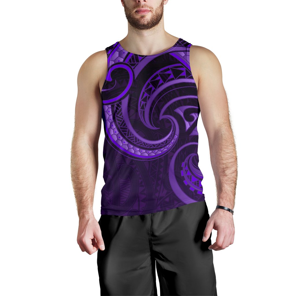 New Zealand Maori Mangopare Men Tank Top Polynesian - Purple - Vibe Hoodie Shop