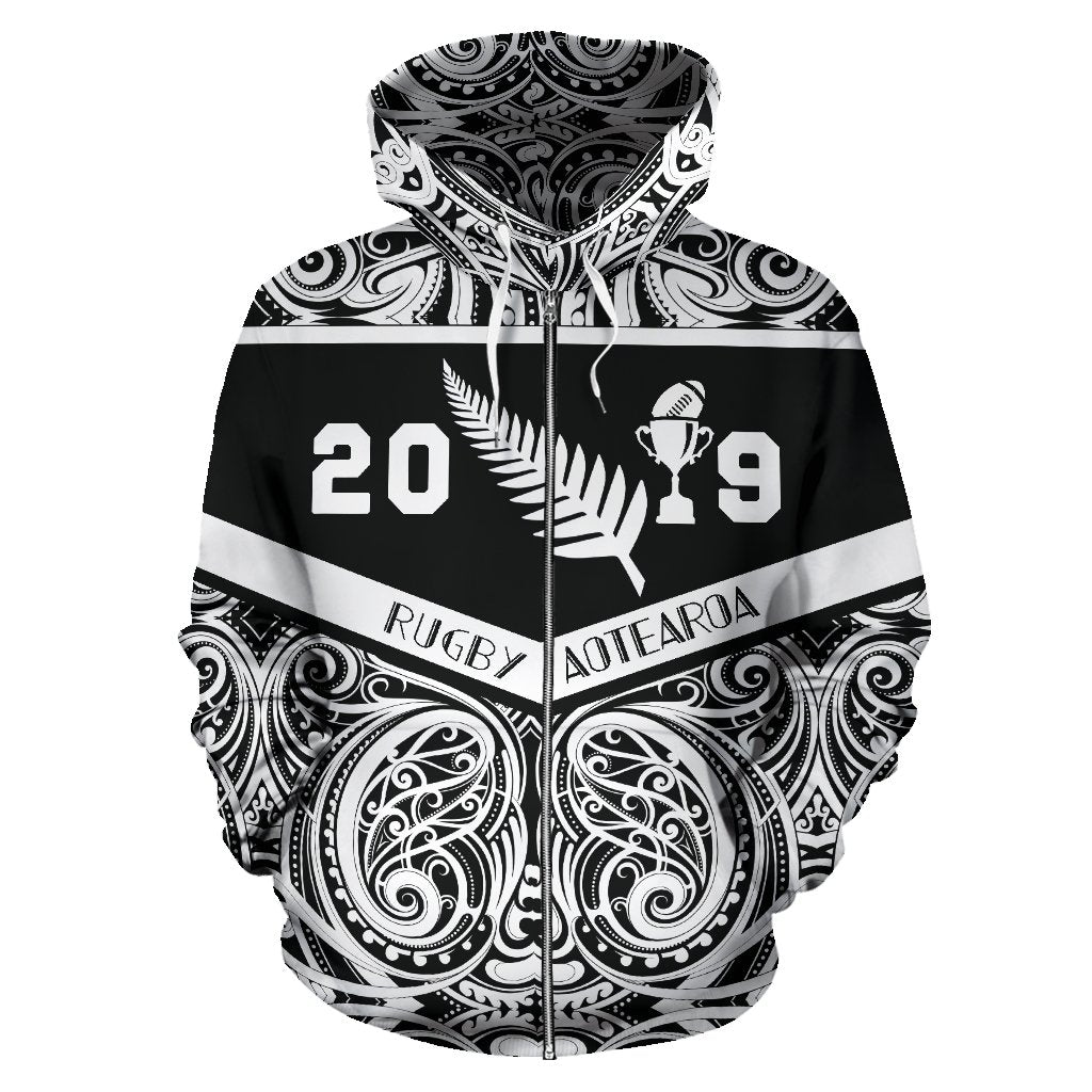 New Zealand Rugby Zip Up Hoodie, Aotearoa Rugby 2019 Zipper Hoodie - Vibe Hoodie Shop