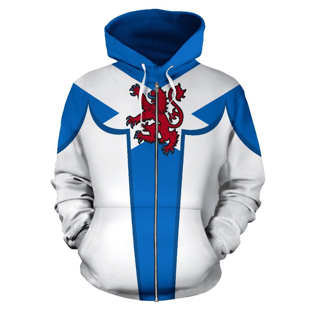 Scotland Flag Zip - Up Hoodie - Curve Style - Vibe Hoodie Shop