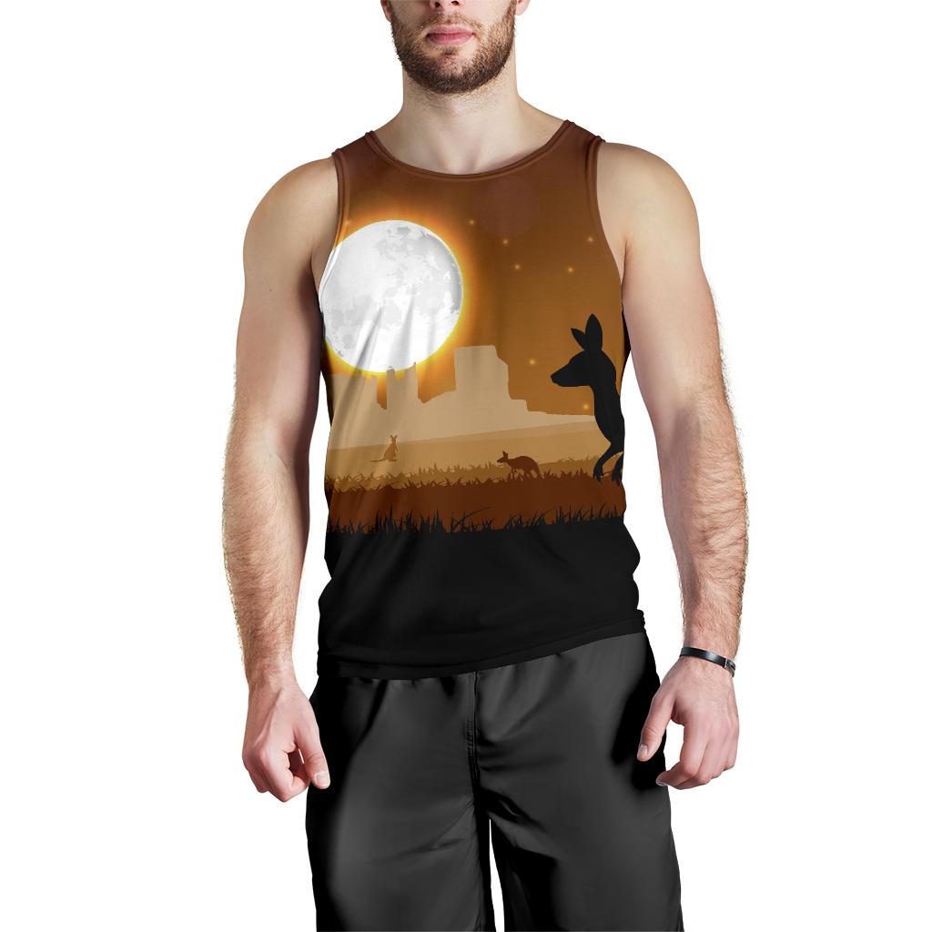 Men Tank Top - Kangaroo Mens Tank Full Moon - Vibe Hoodie Shop