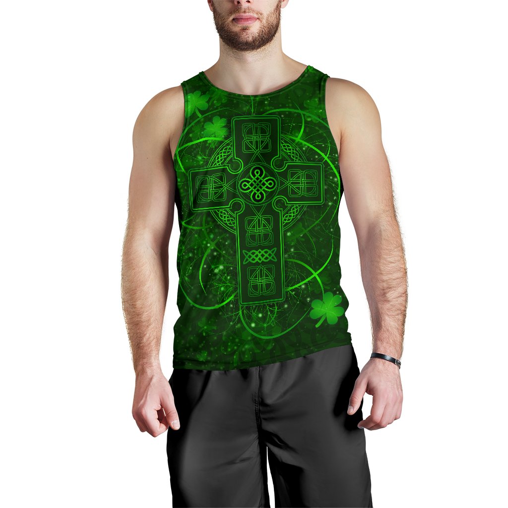 Ireland Men Tank Top Irish Saint Patrick Day Celtic Cross - Vibe Hoodie Shop