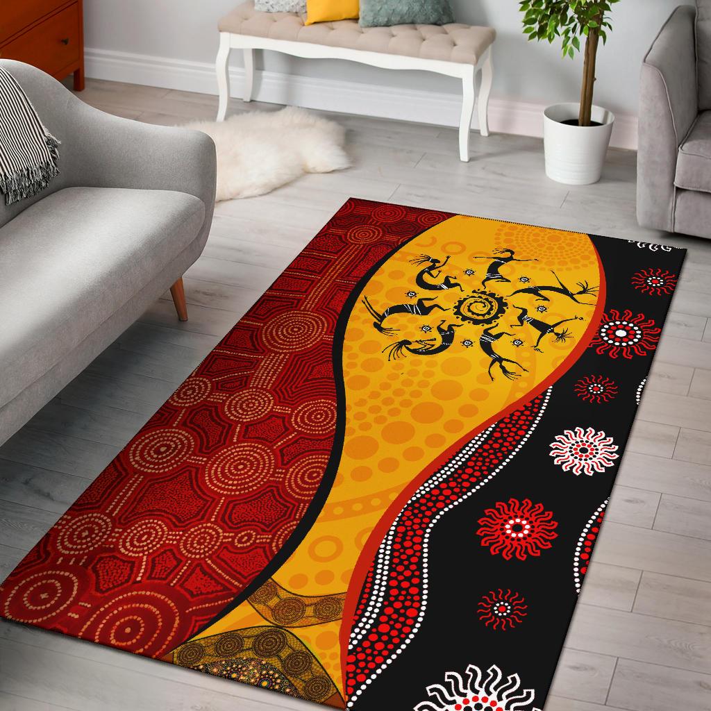 Aboriginal Rugs - Koori Dot Acrylic Paint and Dreamtime Dance - Vibe Hoodie Shop