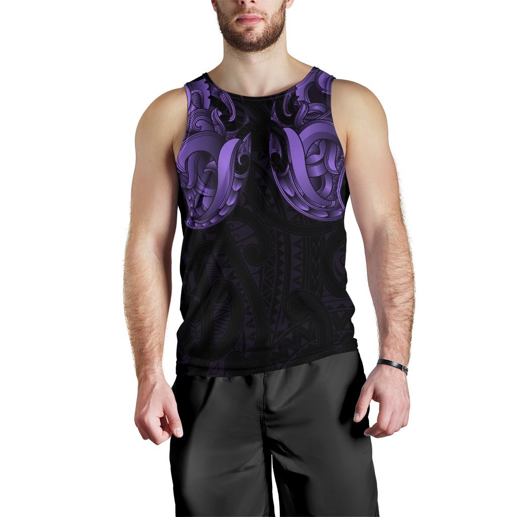 Maori Ta Moko Men Tank Top New Zealand Pastel Purple - Vibe Hoodie Shop