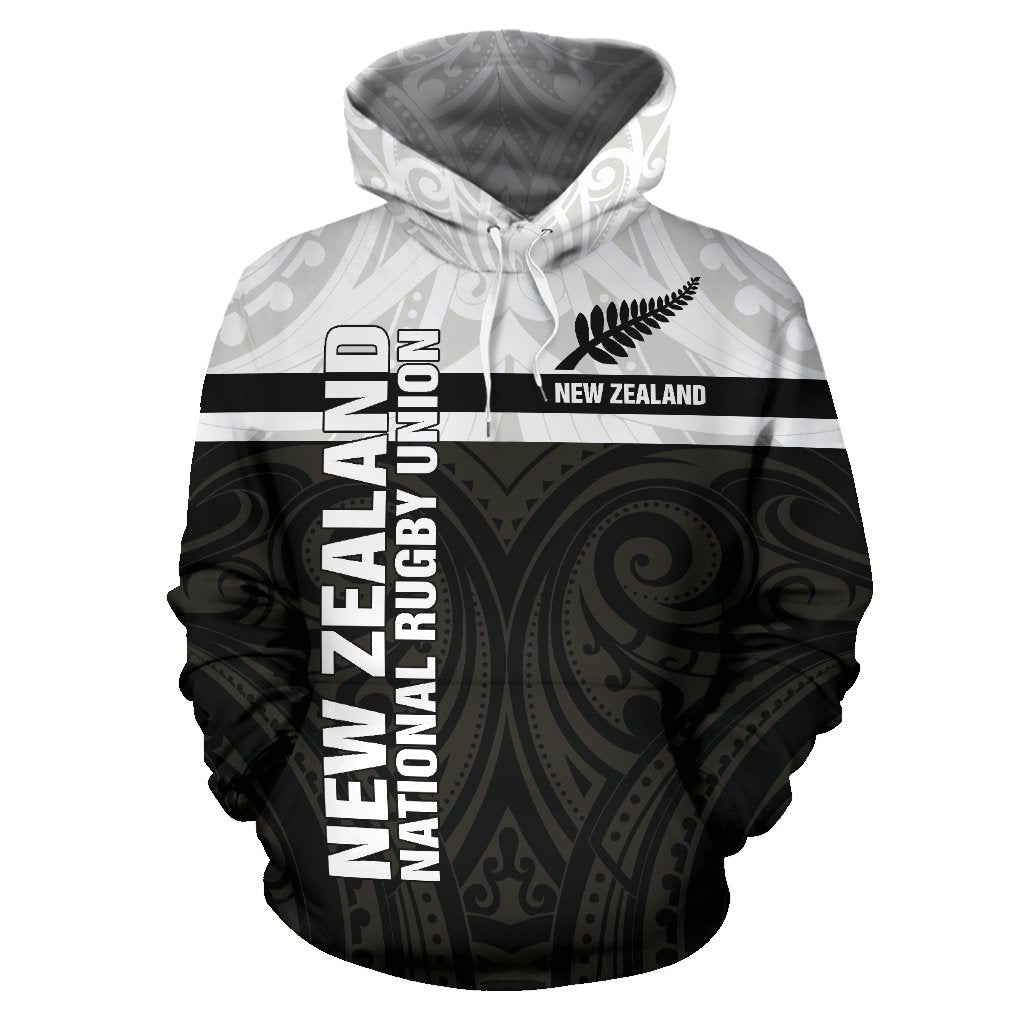 New Zealand Rugby Hoodie - Maori Horizontal Style - Vibe Hoodie Shop