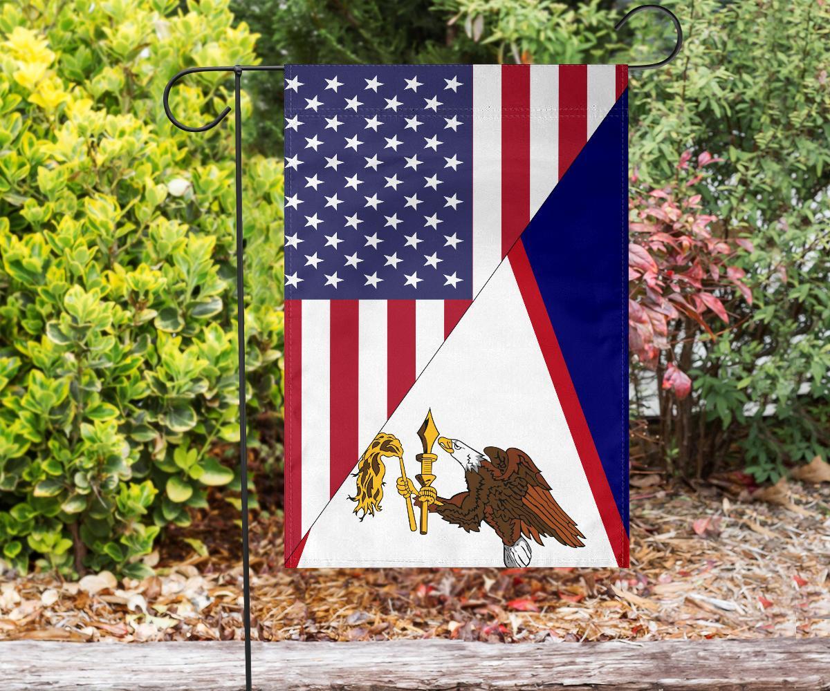 US Flag with American Samoa Flag - Vibe Hoodie Shop