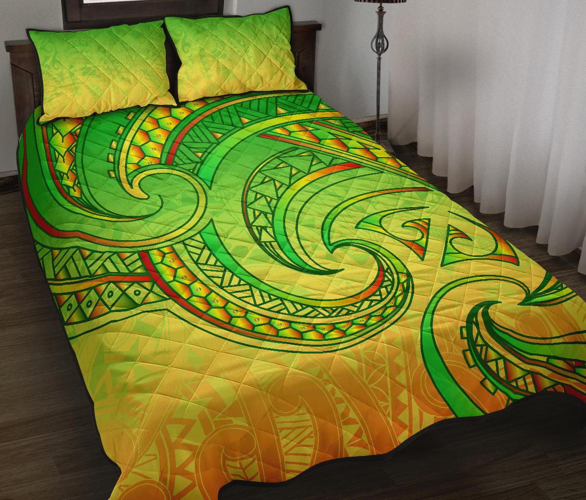 New Zealand Maori Mangopare Quilt Bed Set Polynesian - Rasta - Vibe Hoodie Shop