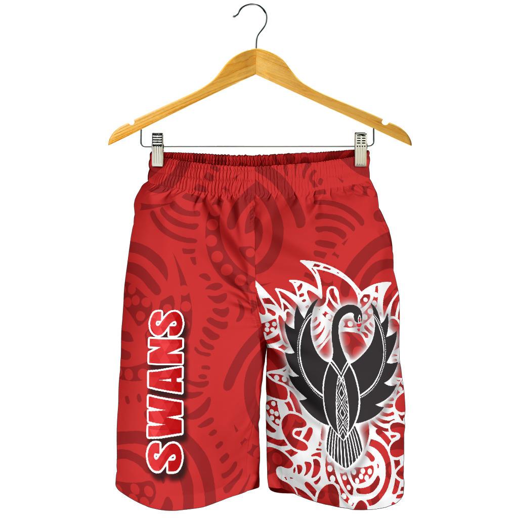 Sydney Men Shorts Simple Indigenous Swans - Vibe Hoodie Shop