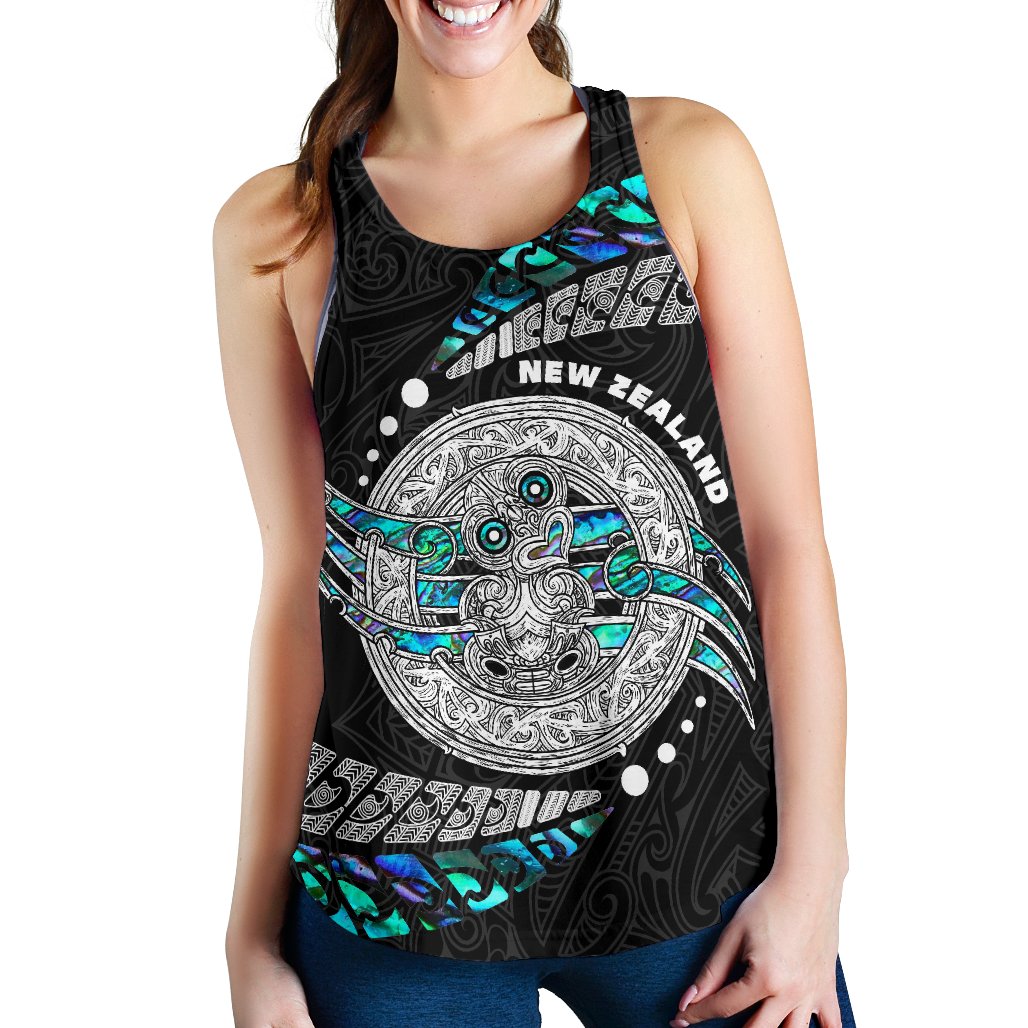 Maori New Zealand Women's Racerback Tank Hei Tiki Sport Style - Vibe Hoodie Shop