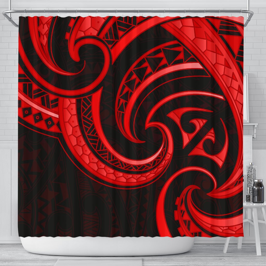 new-zealand-maori-mangopare-shower-curtain-polynesian-red