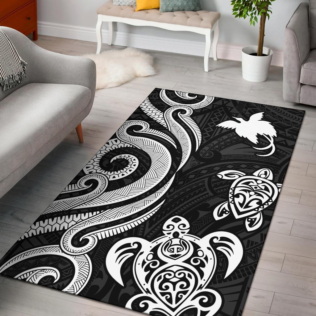 Papua New Guinea Area Rug - White Tentacle Turtle - Vibe Hoodie Shop