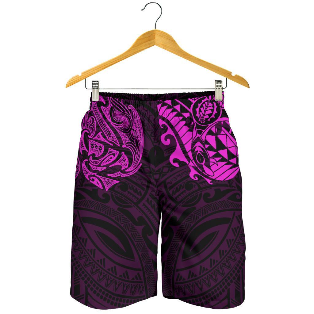 New Zealand All Over Print Men's Shorts, Maori Polynesian Tattoo Purple - Vibe Hoodie Shop