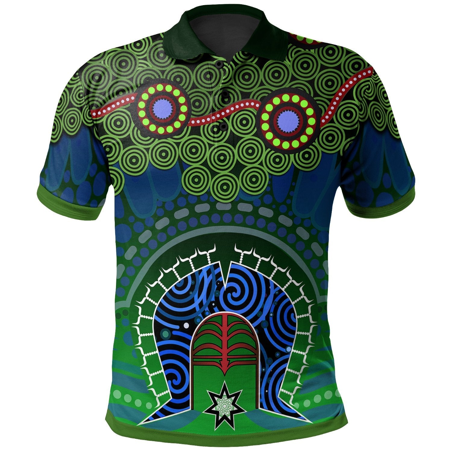 Torres Strait Polo Shirt - Dhari And Dot Patterns - Vibe Hoodie Shop