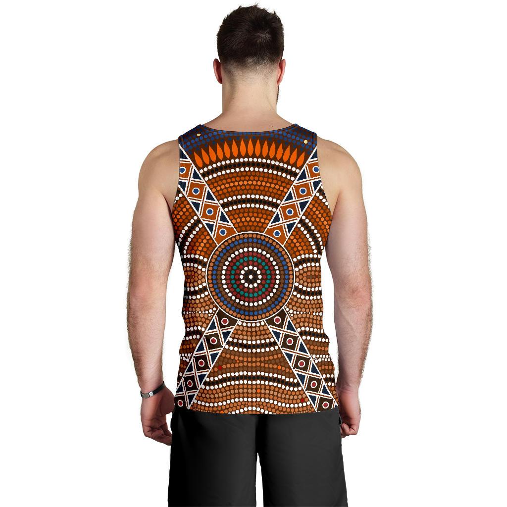 Men Tank Top - Aboriginal Dot Painting Mens Tank Ver01 - Vibe Hoodie Shop