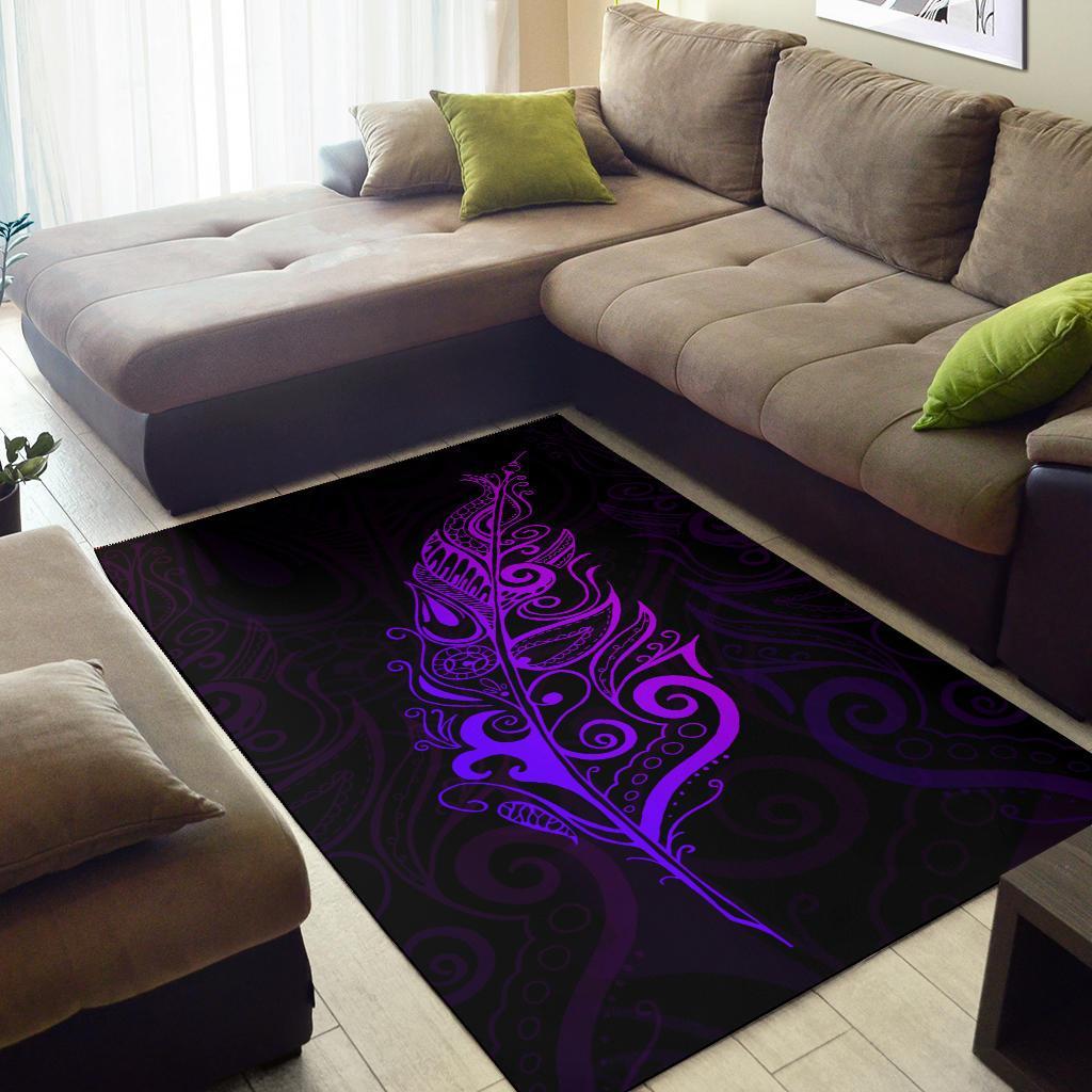 Light Silver Fern Area Rug, Purple - Vibe Hoodie Shop