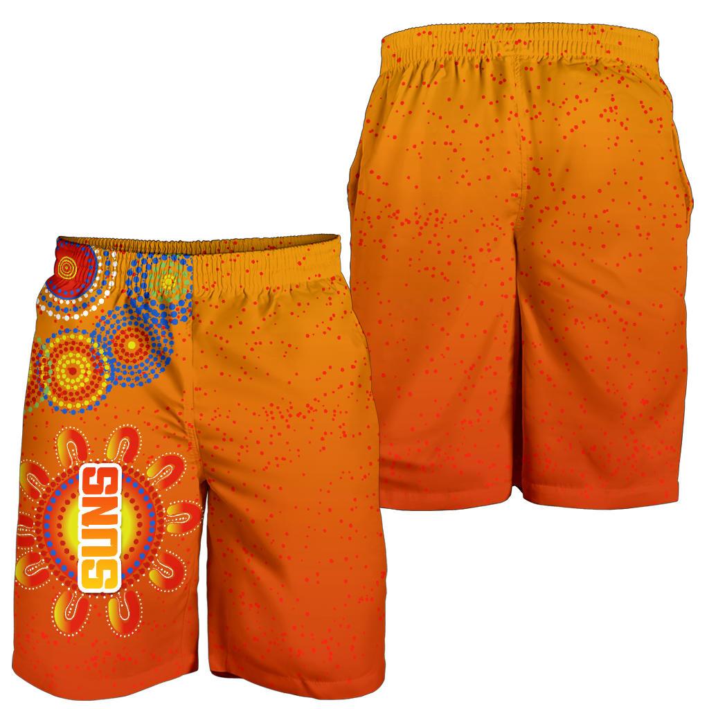 NAIDOC Suns Men Shorts Gold Coast Indigenous Style - Vibe Hoodie Shop