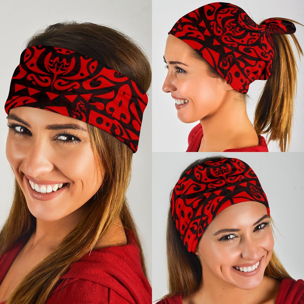 New Zealand Maori Tangaroa Tattoo Bandana - Red - Vibe Hoodie Shop