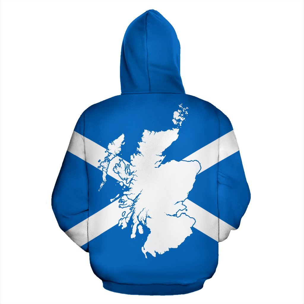 Rugby Lion Rampant Of Scotland Zip Up Hoodie Blue - Vibe Hoodie Shop