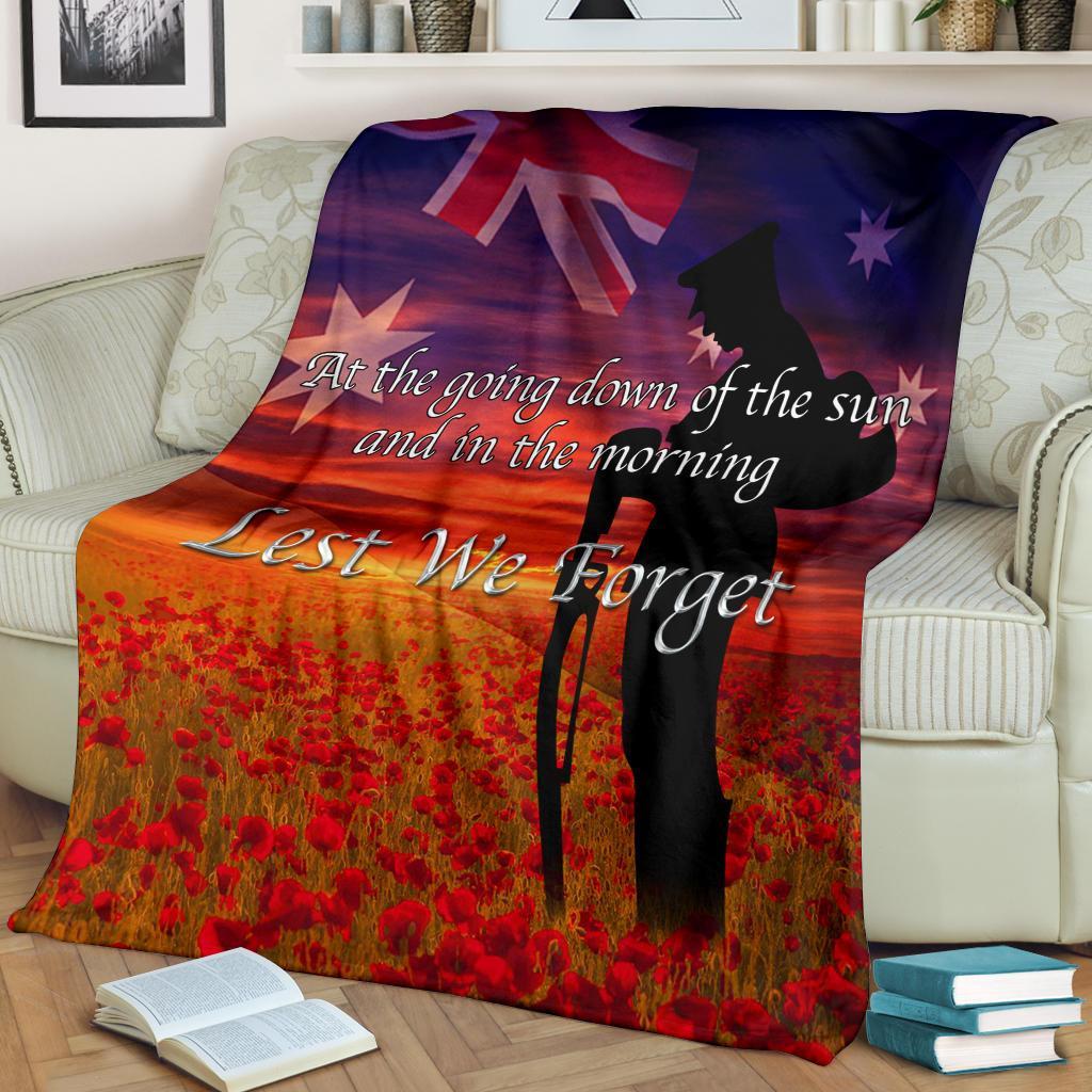 ANZAC Day 2021 Premium Blanket - Lest We Forget Ver02 - Vibe Hoodie Shop