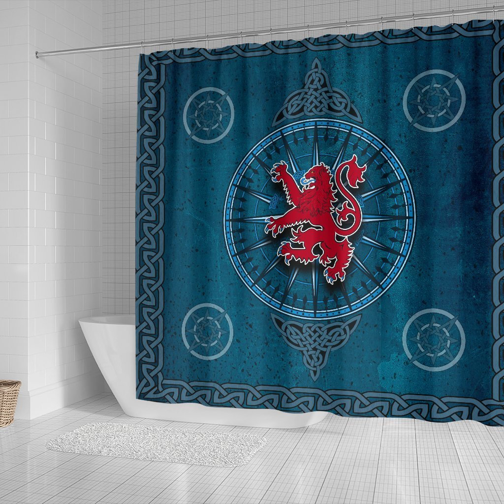 scotland-celtic-shower-curtain-celtic-compass-with-scottish-lion