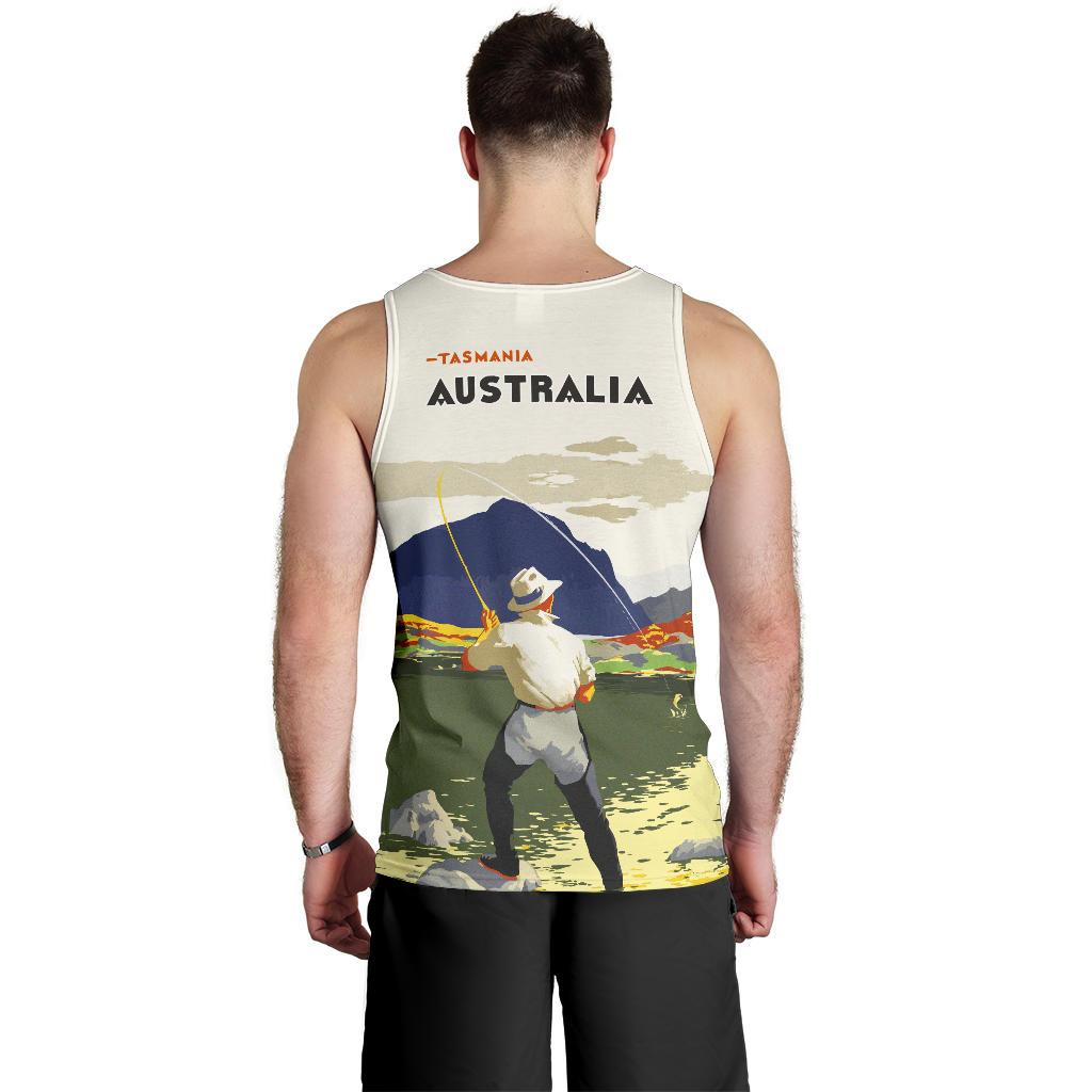 Australia Men Tank Top - Tasmania Mens Tank Fishing - Vibe Hoodie Shop