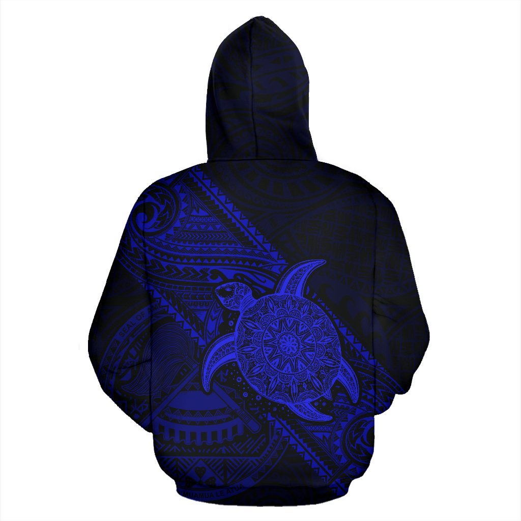 American Samoa Hoodie Turtle - Polynesia Diagonal Line Style - Vibe Hoodie Shop