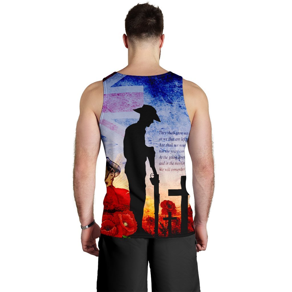 Custom ANZAC Men's Tank Top - ANZAC 2020 Lest We Forget The Australian Army - Vibe Hoodie Shop