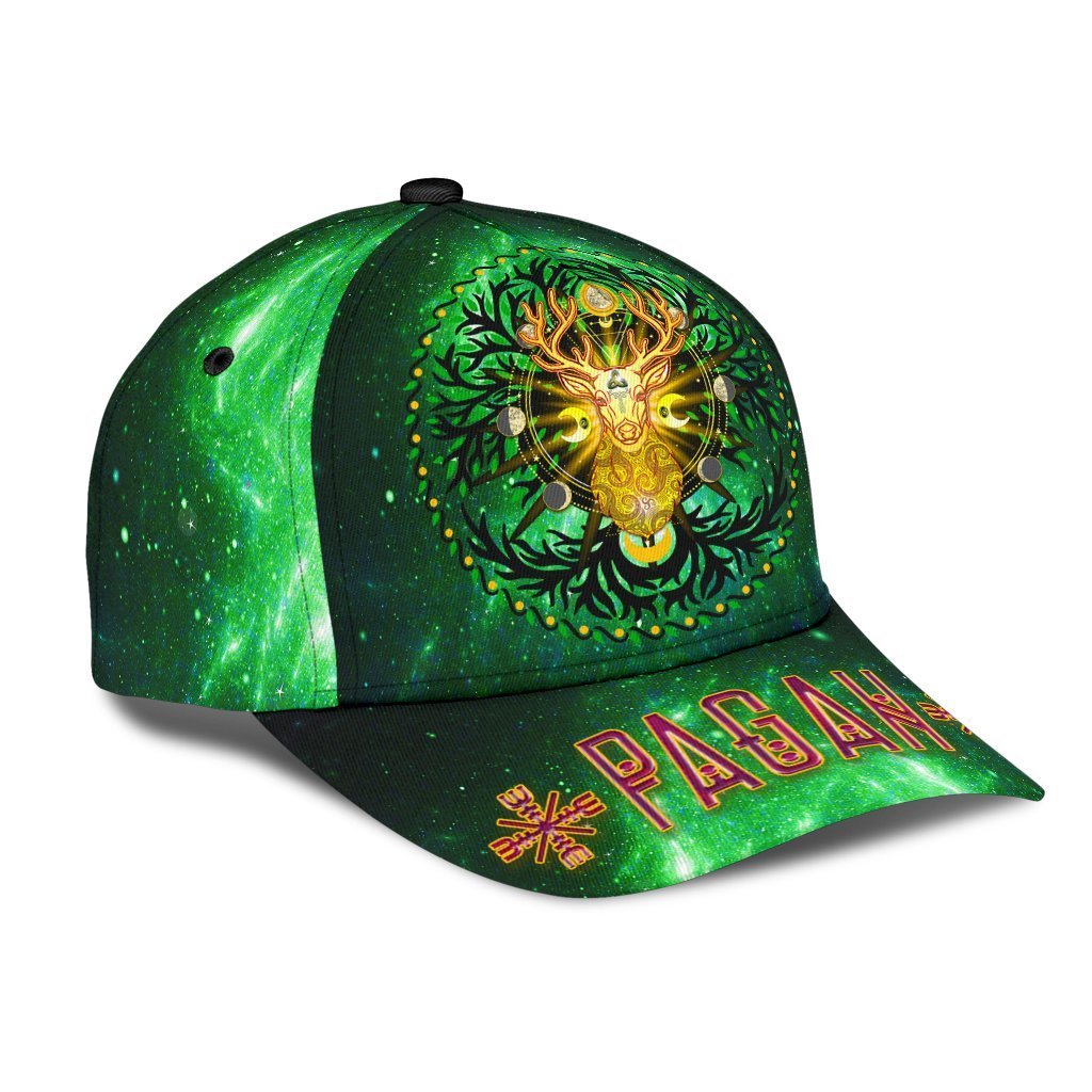 Celtic Pagan Deer Classic Cap - Moon Phases Deer with Tree of Life - Vibe Hoodie Shop