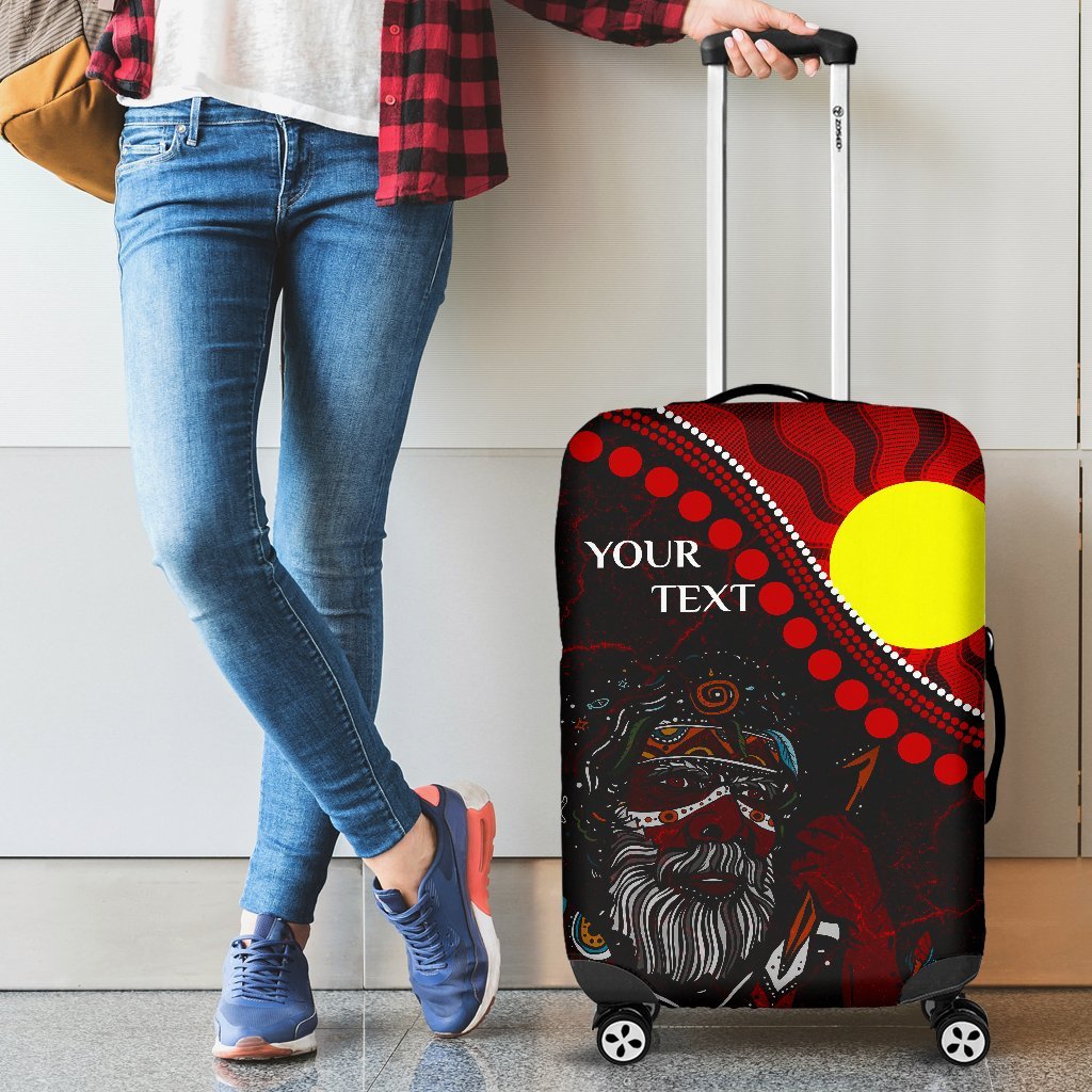 Custom Aboriginal Luggage Covers - Indigenous People And Sun - Vibe Hoodie Shop