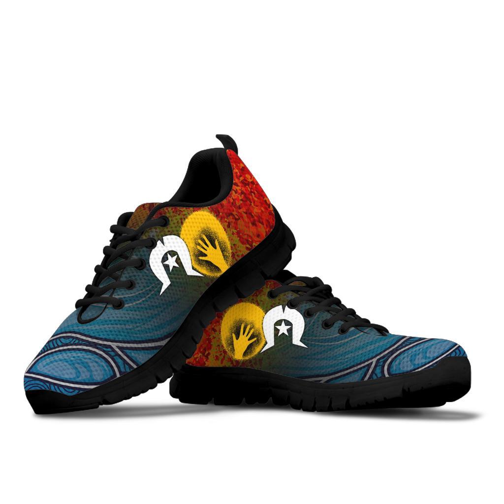 Aboriginal Sneakers - Aboriginal and Torres Strait Islanders Flag - Vibe Hoodie Shop