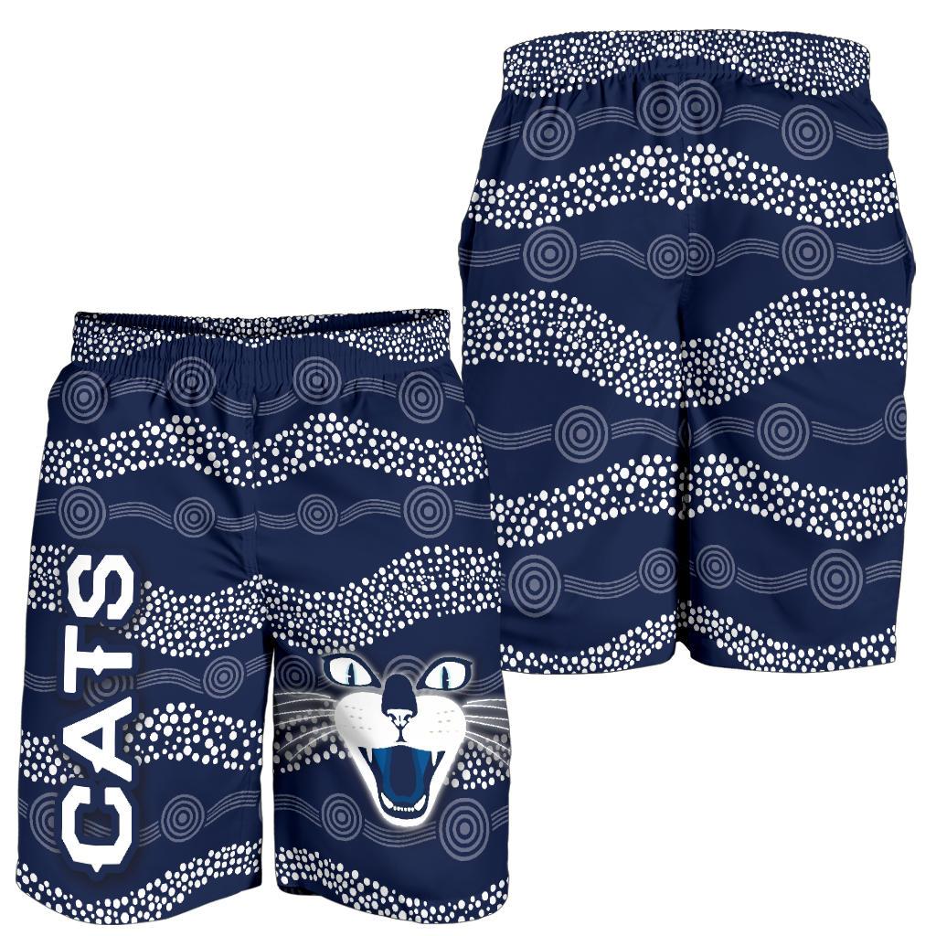 Geelong Men Shorts Cats Indigenous - Navy - Vibe Hoodie Shop