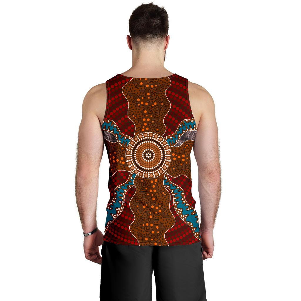 Men Tank Top - Aboriginal Dot Painting Mens Tank Ver06 - Vibe Hoodie Shop