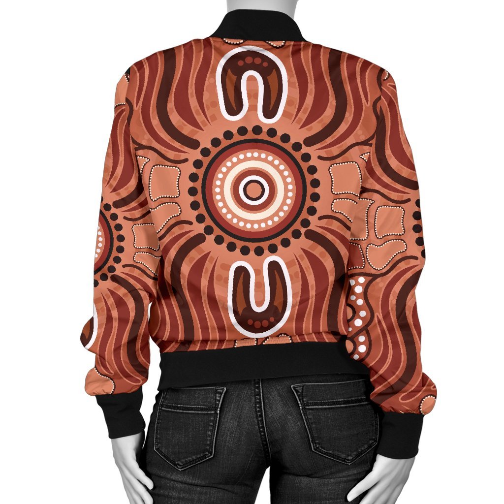 Aboriginal Women's Bomber Jacket - Indigenous Art Patterns Ver02 - Vibe Hoodie Shop