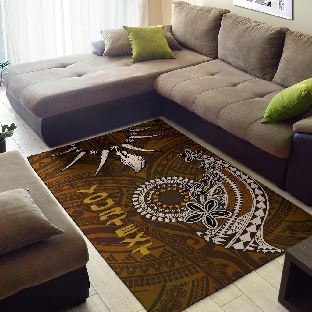 Cook Islands Custom Personalised Area Rugs - Polynesian Boar Tusk - Vibe Hoodie Shop