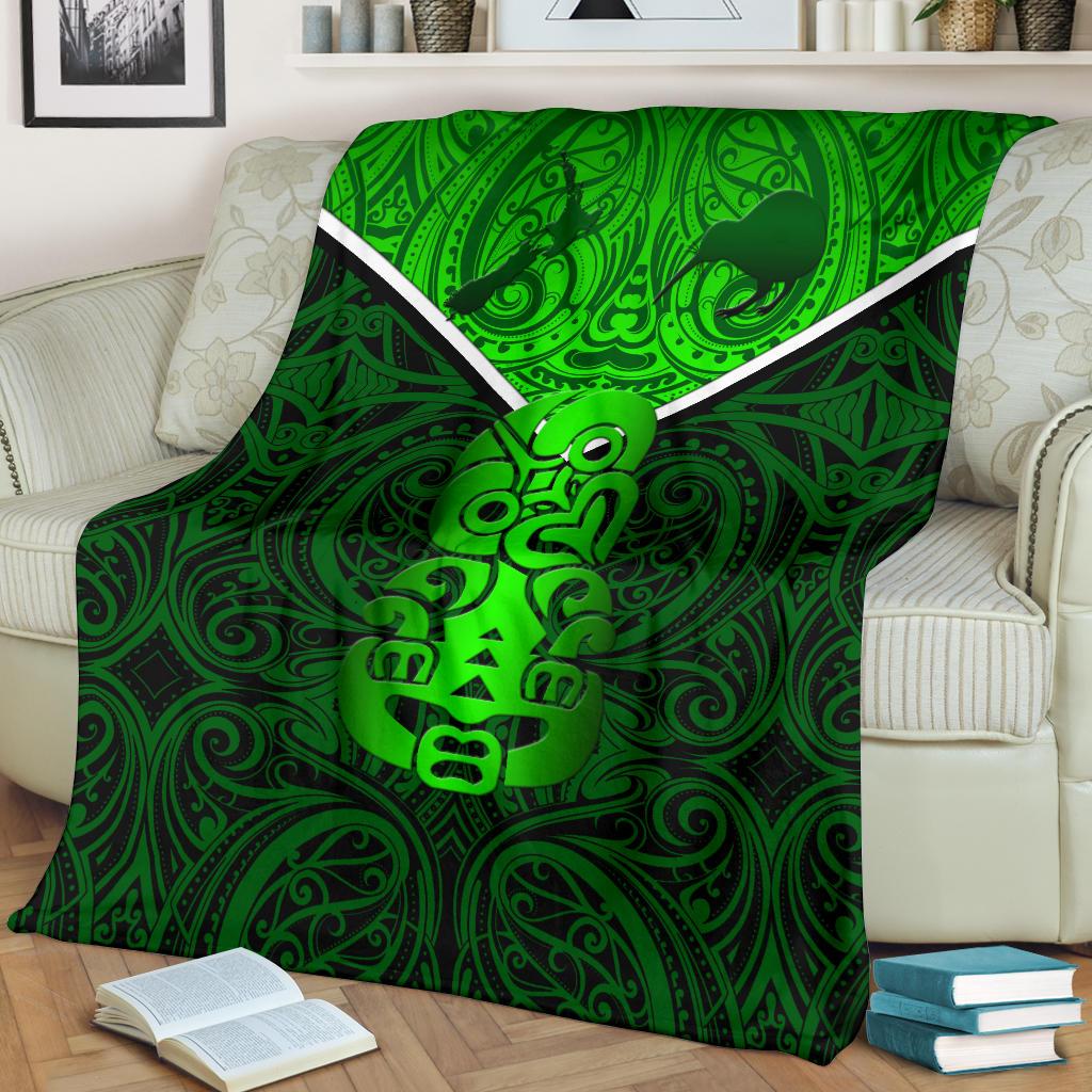 New Zealand Maori Rugby Premium Blanket Pride Version - Green - Vibe Hoodie Shop