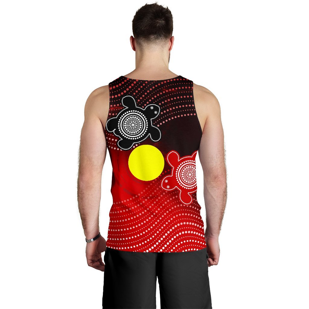 Custom Aboriginal Men's Tank Top - Indigenous Circle Dot Painting Style - - Vibe Hoodie Shop