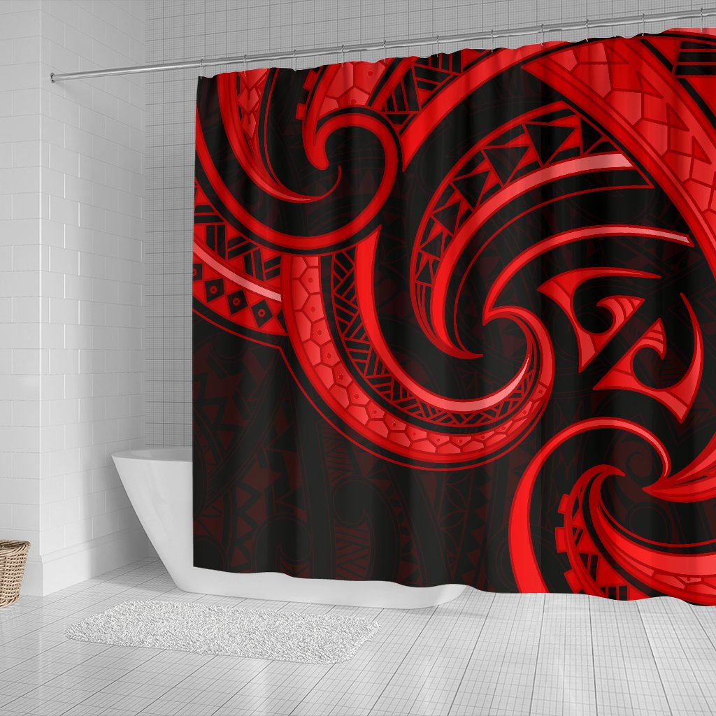 new-zealand-maori-mangopare-shower-curtain-polynesian-red