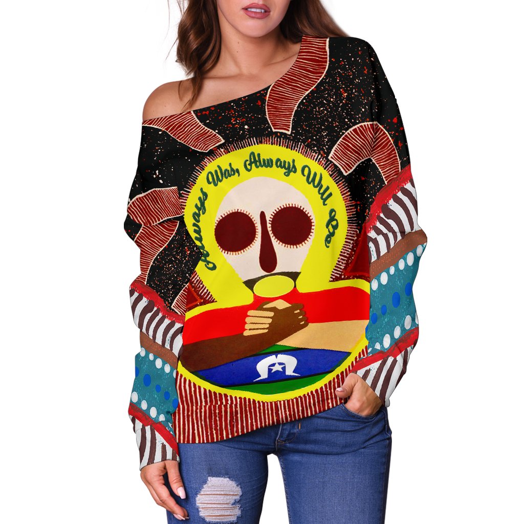 Aboriginal and Torres Strait Islanders Off Shoulder Sweater - NAIDOC Style - Vibe Hoodie Shop