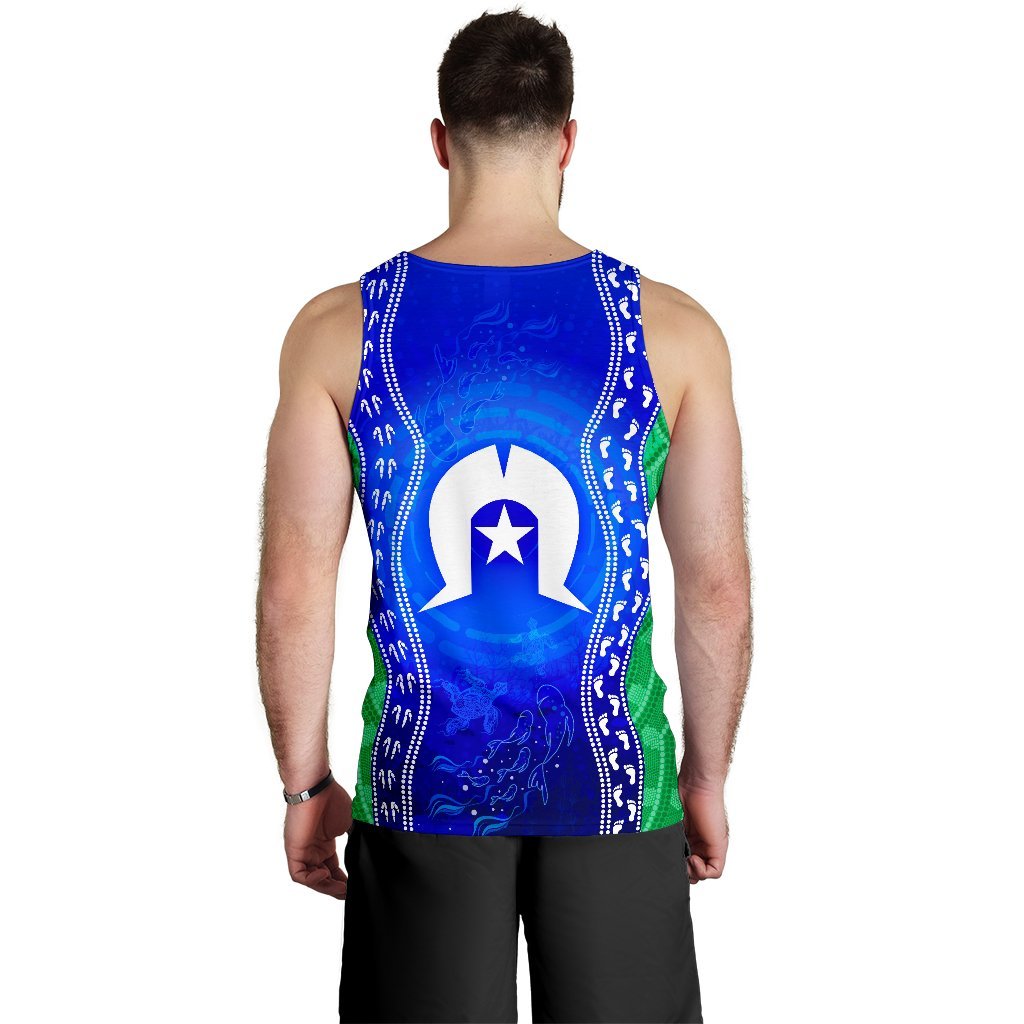 Torres Strait Islanders Men's Tank Top - Torres Symbol With Aboriginal Patterns - Vibe Hoodie Shop