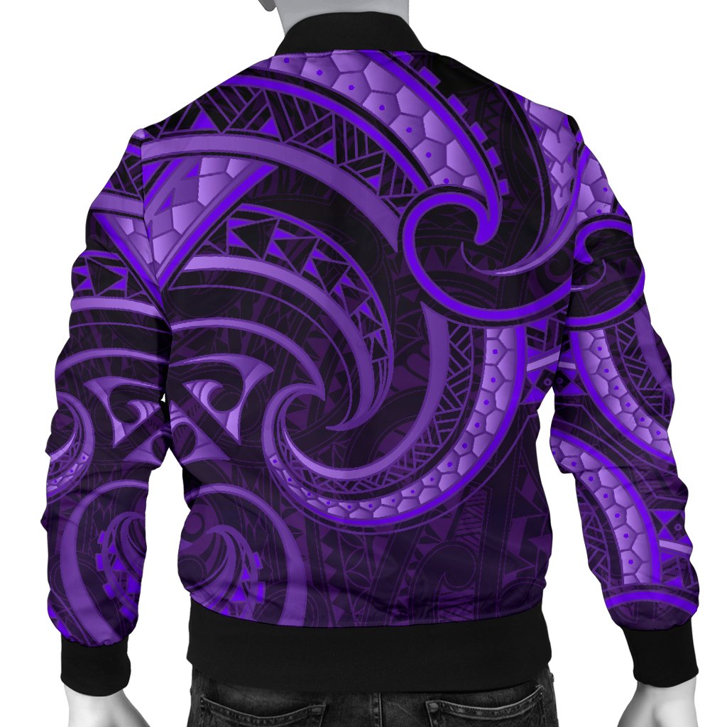 New Zealand Maori Mangopare Men Bomber Jacket Polynesian - Purple - Vibe Hoodie Shop