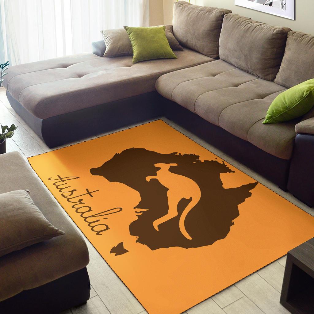 Area Rug - Kangaroo Rug Australia Map - Vibe Hoodie Shop