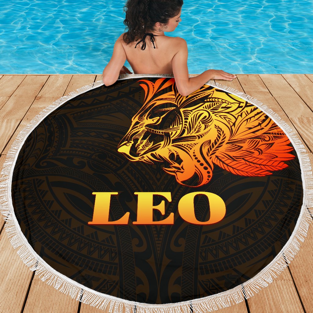 sun-in-leo-zodiac-beach-blanket-polynesian-tattoo-simple-orange-black