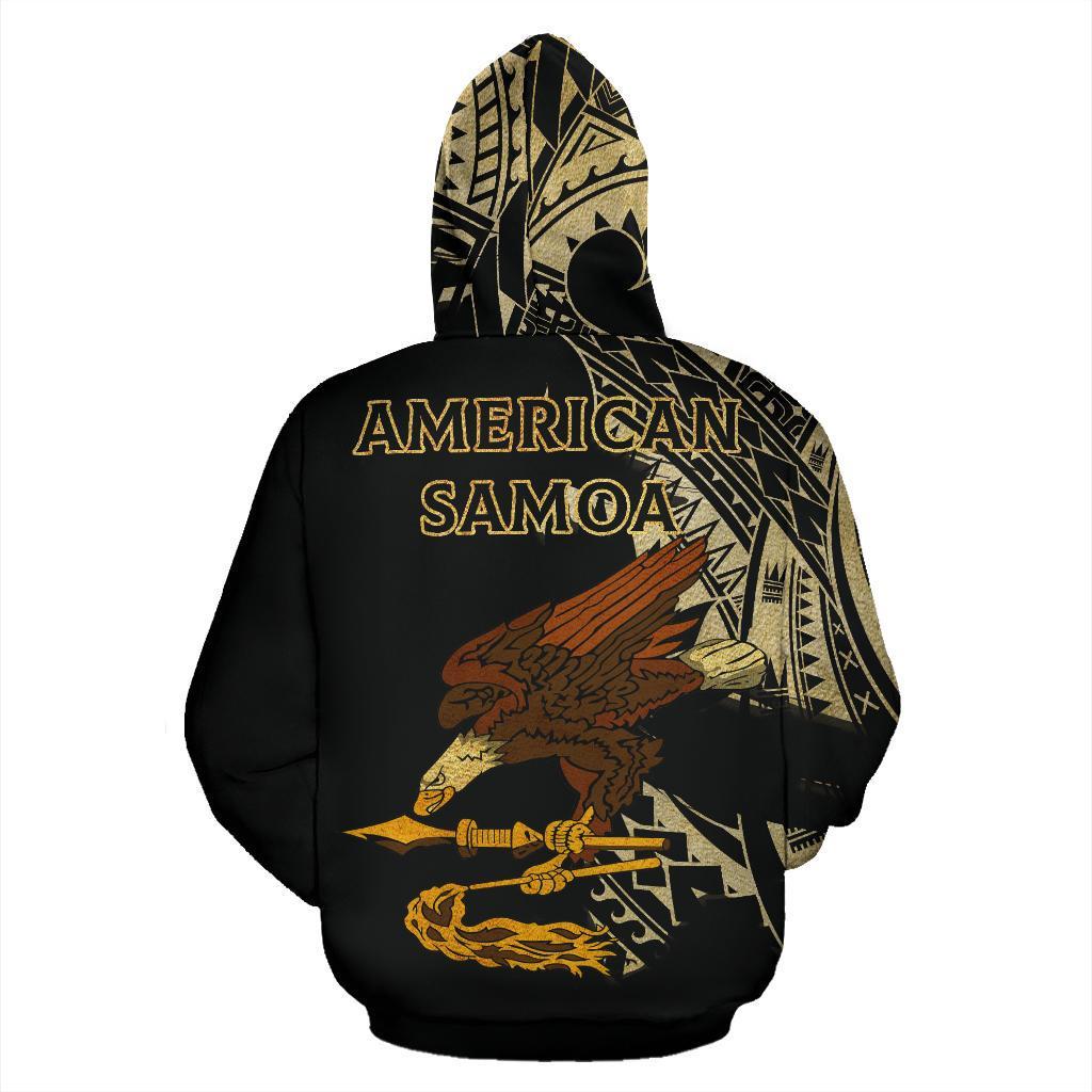 American Samoa Coat Of Arms Special All Over Hoodie Gold - Vibe Hoodie Shop