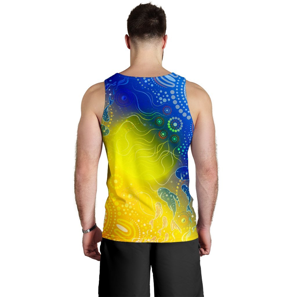 Aboriginal Men's Tank Top - Indigenous Fishing - Vibe Hoodie Shop