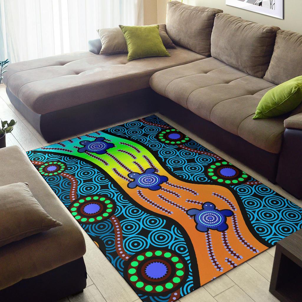 Area Rug - Aboriginal Turtle - Vibe Hoodie Shop