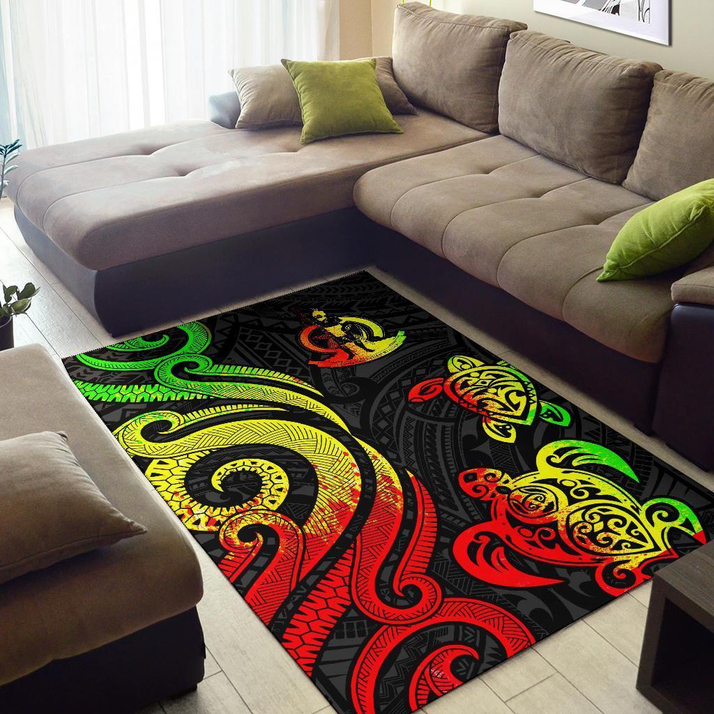 Vanuatu Area Rug - Reggae Tentacle Turtle - Vibe Hoodie Shop