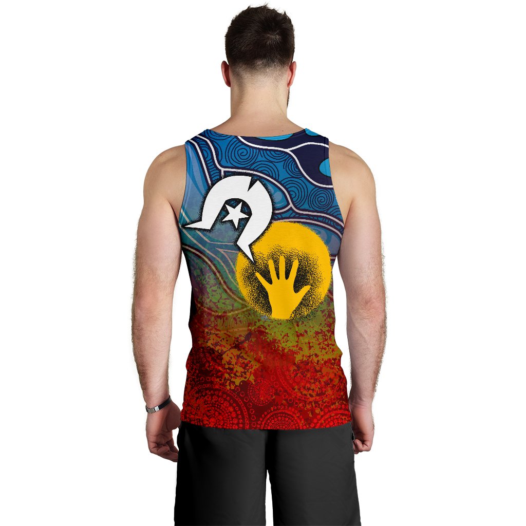 Aboriginal Men's Tank Top - Aboriginal and Torres Strait Islanders Flag - Vibe Hoodie Shop